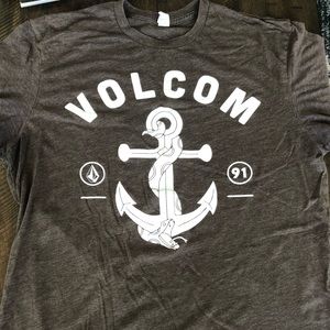 Volcom Brown t shirt with white anchor